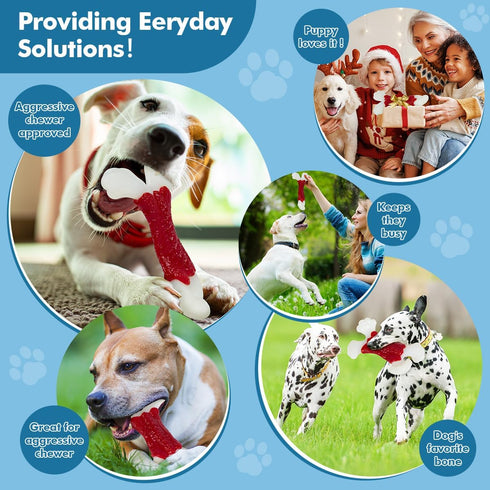 Dog Toys for Aggressive Chewers, Dog Toys for Large Dogs, Indestructible Dog Bones for Aggressive Chewers, Tough and Durable Dog Chew Toy, Real Ba...