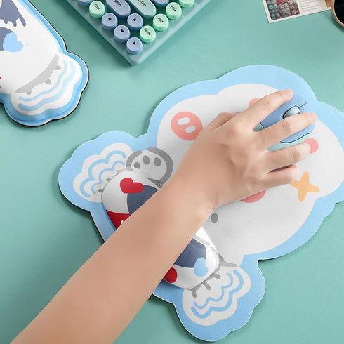 Mouse Pad with Wrist Rest Kawaii Rabbit Keyboard Wrist Rest, Ergonomic Mouse Pad with Wrist Support, Wrist Rest for Computer Keyboard Cute Desk Ac...