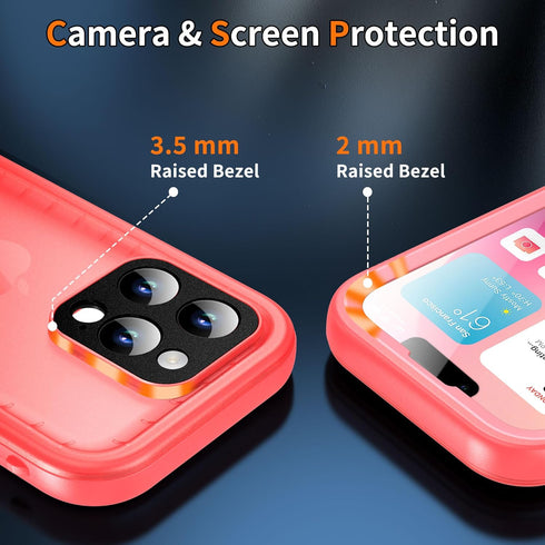 Cozycase Compatible with iPhone 13 Pro Max Waterproof Case - Full Body Dustproof Shockproof Built-in Screen Protector Rugged Waterproof Case for i...