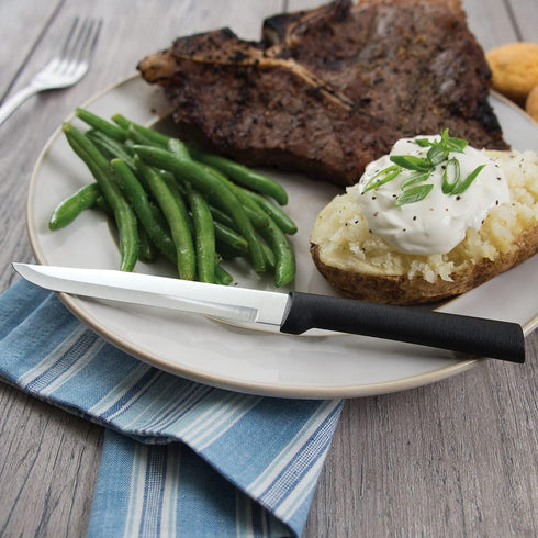 RADA Cutlery Utility Steak Knife, Black Handle, Pack of 2...