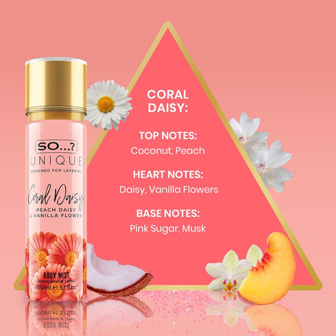 So…?...? Unique Coral Daisy Body Mist - Perfume for Women - Gourmand Fruity Vanilla Perfume - Gifts for Women - Body Spray for Women - 5.1 oz...