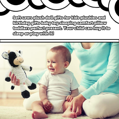 RELIGES 9" Cute Cow Stuffed Animals Soft Cuddly Cow Plush Stuffed Animal Birthday Gifts for Boys and Girls, Plush Animal Decorations (Cows - Stand...