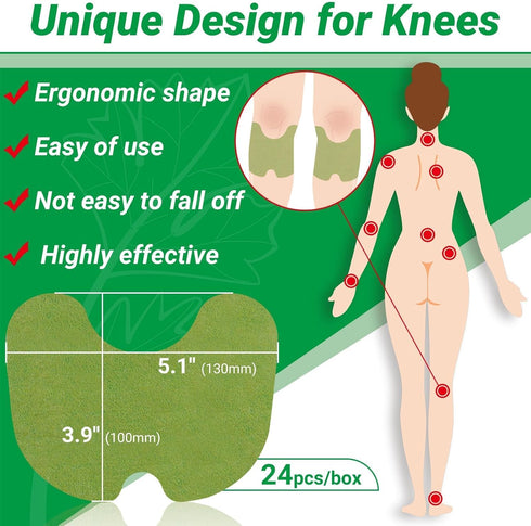 Knee Pain Patches - 48 Count Herbal Plaster Maximum Strength Heat Patches, 8 Hour Deep Heating Extra Strength Joint Soreness Soothing Patch for Kn...