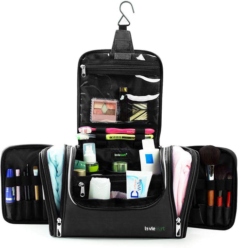 LAVIEVERT Toiletry Bag/Makeup Organizer/Cosmetic Bag/Portable Travel Kit Organizer/Household Storage Pack/Bathroom Storage with Hanging for Busine...