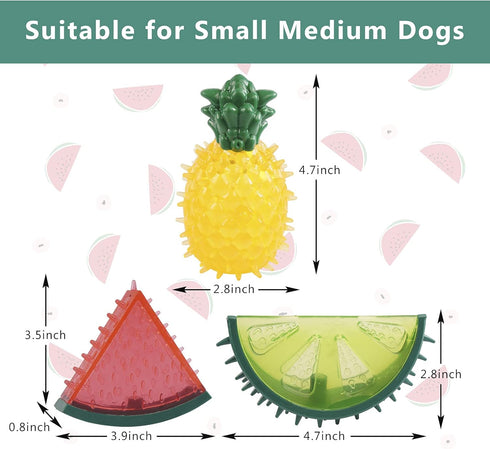 T'CHAQUE 3 Pcs/Pack Dog Cooling Chew Toys, Frozen Teething Toy for Puppies, Summer Interactive Squeaky Toys, Small and Medium Pet Treat Training T...