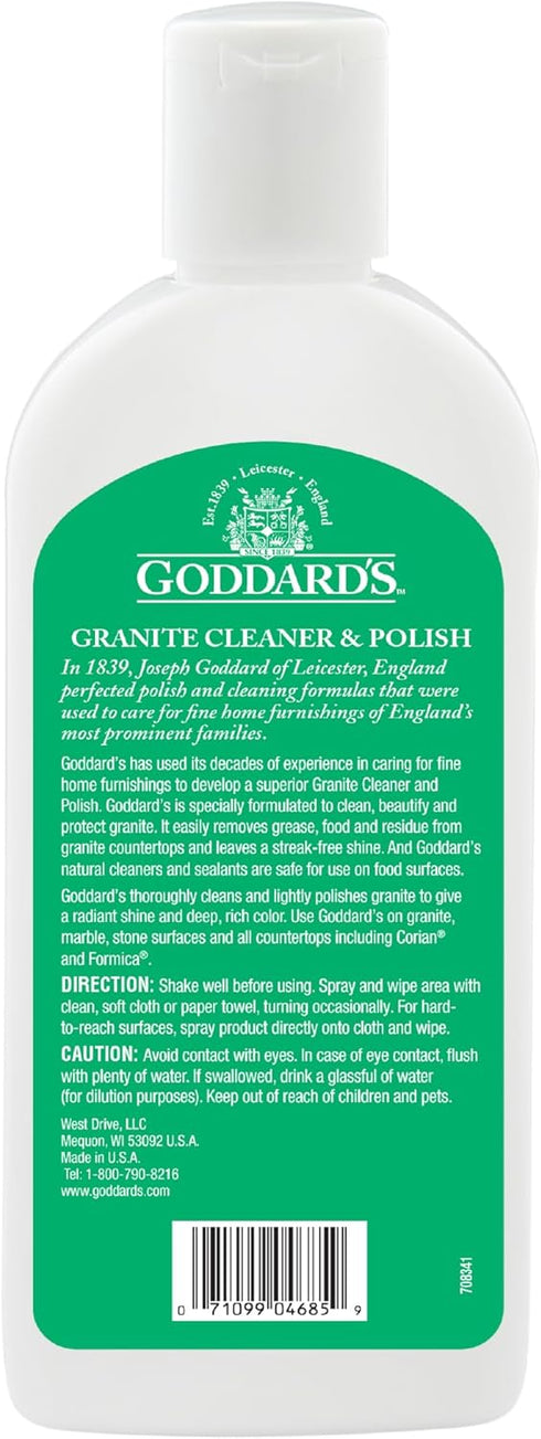 Goddard’s Marble & Granite Polish Carnauba Wax Countertop Cleaner for Scratches & Stains on Kitchen Island, Stone Surfaces, Sealer & Protectant, 8...