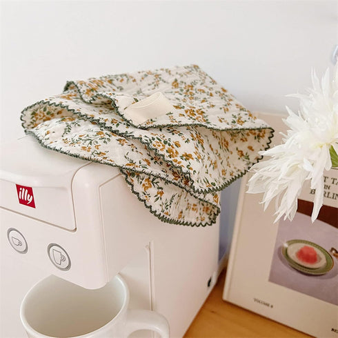 BuLuTu Softer Highly Absorbent Cleaning Cloths Oil Washable Reusable Cleaning Window Gifts,100% Cotton Cleaning Rags with Fresh Floral Pattern for...