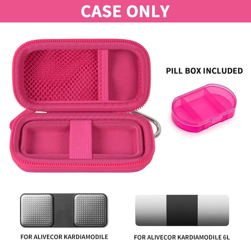 Case for KardiaMobile 1L 6L Personal EKG Monitor, Storage Holder Fits for Sec Portable Heart Rate Monitor, Cardiac Mobile Heart Monitor Bag Organi...