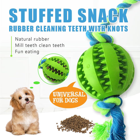 Interactive Rope Toys for Puppies?Adjustable Food Dispensing Dog Toy Balls for Teeth Cleaning and Mental Stimulation to Keep Them Busy, Dog Teeth ...