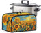 Oil Paninting Sunflower Slow Cooker Dust Cover Yellow Air Fryer Cover Top Handle and Storage Pockets Dust Covers for Kitchen Appliances...