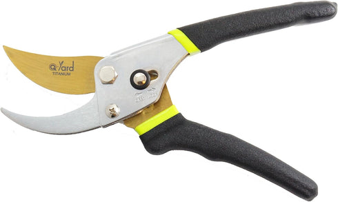QY-731L Traditional Bypass Pruning 8.5" Titanium Blade- Handheld Gardening Tools Shears...
