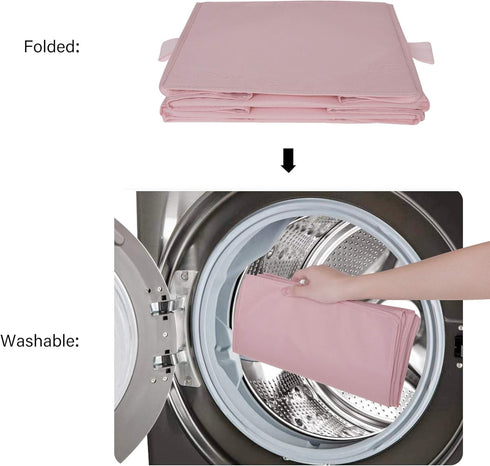 GRANNY SAYS 3-Shelf Hanging Closet Organizer, Collapsible Closet Hanging Shelves, Nursery Hanging Organizer, Pink, 29 ½" H X 12" W X 12" D, 1-Pack...