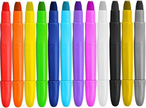 Easy Face Paint Crayons - Non-Toxic Face Painting Kit - 12 Colors Including Silver and Gold - Washable Face Paint for Kids - Twistable Face and Bo...