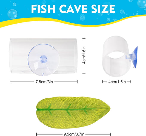 Betta Fish Acrylic Tube Tunnel, Fish Toys Hole Hollow Betta fish Cave Tank Accessories Observation Decoration (Clear)...