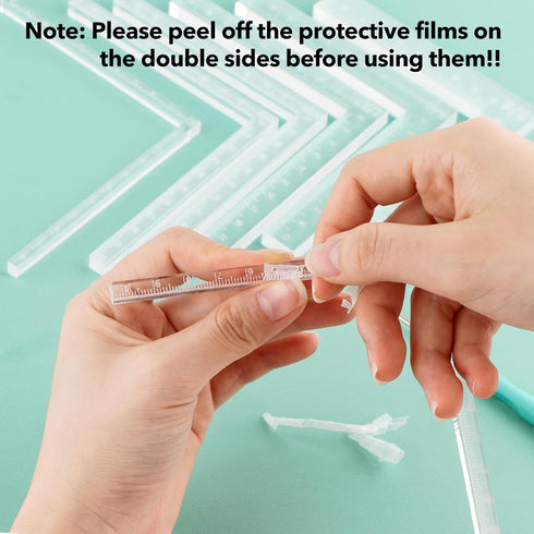 9 Pcs/Set Creative Positioning Pieces Card Corners Helpers with Bone Folder Tool Stamping Corners Paper Craft Supplies Scrapbooking Tools for Pape...