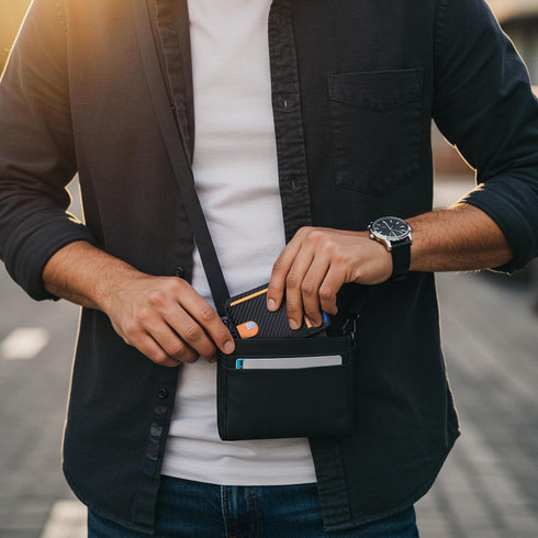 Buffway Slim Minimalist Front Pocket RFID Blocking Leather Wallets for Men and Women - Carbon Fiber Black...