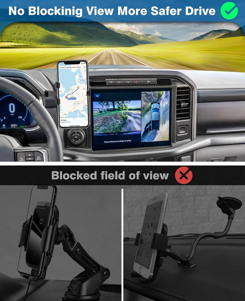 Car Phone Holder for Ford F-150 2021-2023 2024 F150 Accessories,Phone Cradles Air Vent Phone Holder Mount Ultra Stable Adjustable Phone Stand for ...