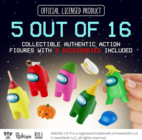P.M.I. Crewmate Figures | 5 Toys Out of 16 Collectibles in 1 Pack | Merch Incl. The Peeled and The Clogged | 1 Hidden Impostor | Mini Toys with 3 ...