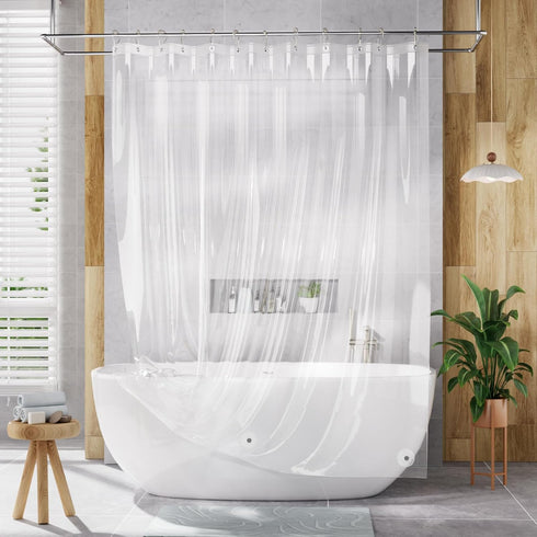 AmazerBath Shower Curtain Liner, 72x72 Clear Shower Curtain Liner, Waterproof Plastic Shower Liner, Cute Lightweight PEVA Shower Curtain for Bathr...