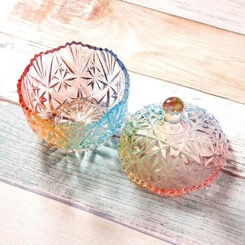 Danmu Colorful Glass Storage Jar with Lid, Candy & Cookie Jar, Jewelry Box, Buffet & Biscuit Containers (260ml / 9oz)...