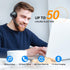 AUSDOM Trucker Bluetooth Headset with Microphone: A2301 Wireless 5.2 On-Ear Headset with AI Noise Cancelling Mic & Mute Button, 50H Playtime for W...