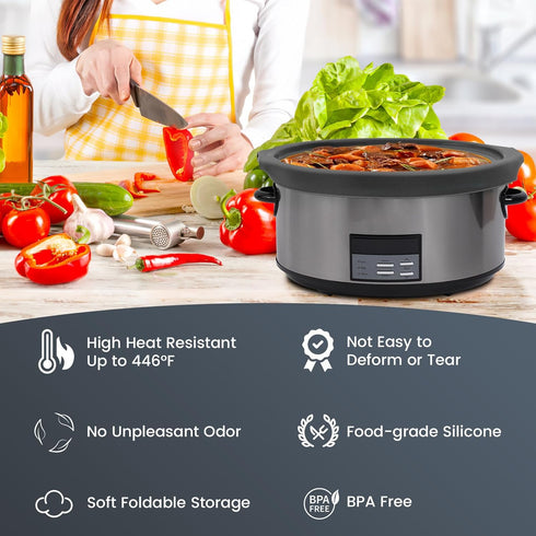Slow Cooker Liners fit Crock Pot 7-8 QT,Maywe Tanso for Crock Pot Liners For 7-8 Quart Oval Slow Cookers,Reusable & Leakproof Silicone Slow Cooker...