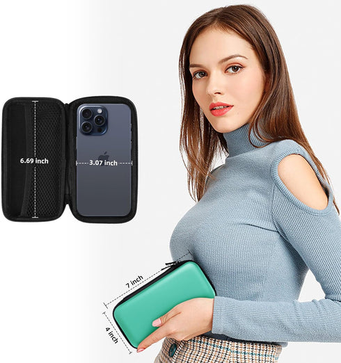iMangoo Shockproof Travel Essentials Organizer Case, Small Accessories Hard Protective Pouch Electronics Purse for Women Men Zipper Tech Cord Cabl...