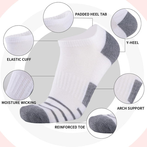 COOVAN 12 Pack Mens Cushion Ankle Socks Men Low Cut Comfort Breathable Casual Socks?12 Pairs ?...