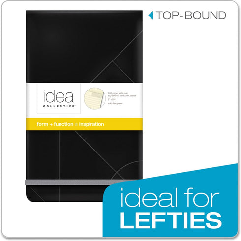 Oxford Idea Collective Top-Bound Medium Hardcover Journal, 5" x 8-1/4", Legal Rule, Black Cover, 120 Sheets (56886)...