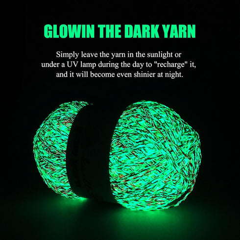 100g/3.5oz BulingBuling Acrylic Glow in The Dark Yarn,Colourful Yarn -Worsted Fine #2 Yarn - 240M/262Yards ?Beginners Yarn for Crochet and Knittin...