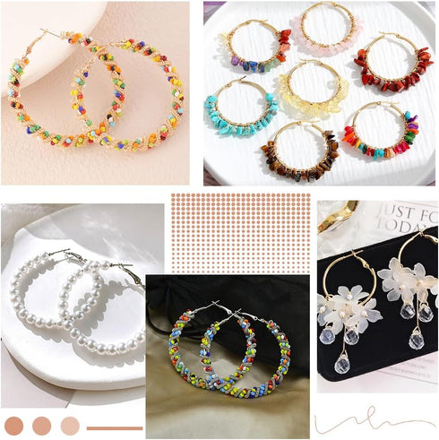 1 Box 80Pcs 4 Style Round Beading Hoops Small Hoop Earring Findings Circle Iron Hypoallergenic Gold Dangle Hoop Earrings Open Silver Hoop Earring ...