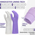 Vgo... 2 Pairs Reusable Household Aromas Gloves,Innovative Lined Dishwashing Gloves,Durable Cleaning Gloves,Long Sleeves Kitchen Gloves(Violet&Pin...