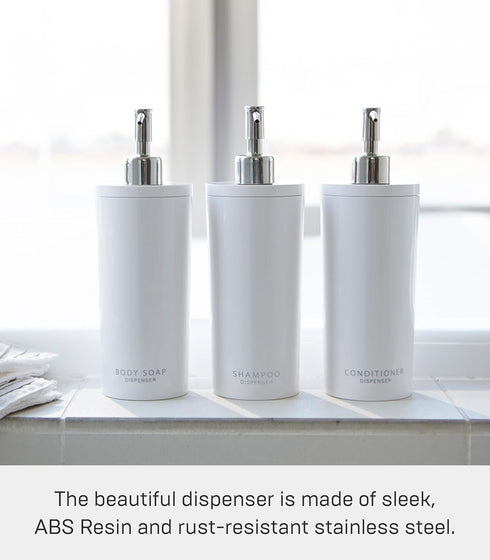 Yamazaki 2932 Tower Body Soap Dispenser Contemporary Bottle Pump for Shower, Round, White...