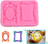 3 Pieces Pink Picture Frames Silicone Mold for Cake Decorating Sugar Gum Paste Chocolate Cookies Resin Polymer Clay...