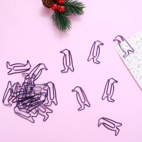 Penguin Shaped Paper Clips Small Cute Animal Shaped Bookmarks Paper Clips Funny Office School Supplies Christmas Birthday Gifts for Penguin Lovers...