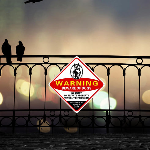 Beware of Dog Sign Warning Signs,no trespassing sign 12.9”x12.9” Reflective Metal Signs 0.70 Aluminum Sign private property Reflective Metal Signs...