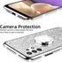 nancheng for Samsung Galaxy A32 5G Phone Case Cute Girls Women Glitter Silicone Cover with Ring Stand & Strap Lanyard - Silver...