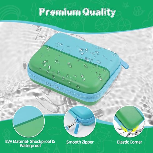 tombert Carrying case for PTCG Trading Cards, Hard-Shell Storage Box fits Magic MTG Cards and PTCG, Holds 300+ Cards (Blue &Green)...