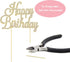 Happy Birthday Cake Topper - Premium Gold Metal - Happy Birthday Party Sparkly Rhinestone Decoration Makes a Great Centerpiece - Now Protected in ...