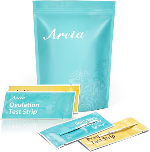 Areta Ovulation & Pregnancy Test Strips: 30 Ovulation Strips & 10 Pregnancy Tests Combo Kit | Accurate at-Home Fertility Tracker | Highly Sensitiv...