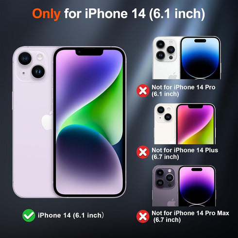SUPFINE Magnetic for iPhone 14 Case(Compatible with MagSafe)(12FT Military Grade Drop Protection) 2X Tempered (Glass Screen+Camera Lens Protector)...