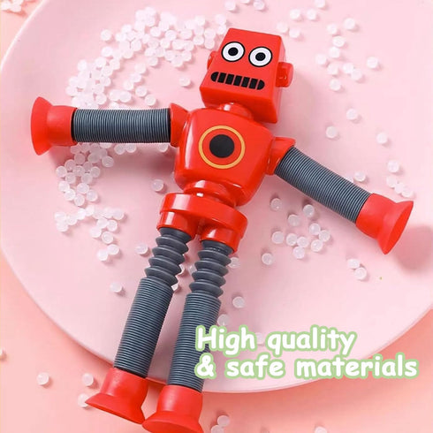 Pop Tubes Robot Fidget Toys 12 Packs Telescopic Suction Cup Stretchy Robots Toys Autism Sensory Shape Changing Toys for Toddlers Kids Party Favors...