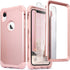 IDweel for iPhone XR Case with Tempered Glass Screen Protector for Women, 3 in 1 Shockproof Slim Hybrid Heavy Duty Hard PC Cover Soft Silicone Bum...