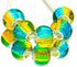 RUBYCA Mix Rainbow Gradient Murano Glass Bead European Charm Bracelet Spacer DIY Silver Color 100pcs...