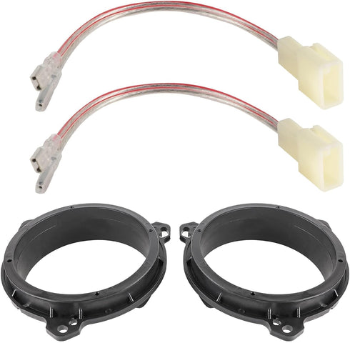 Door Speakers Adapter with Speaker Wiring Harness Fit for Select 1998-2015 Toyota 4 Runner/RAV4/ Corolla, Scion 2004-2014 Aftermarket Car 6.5 Inch...