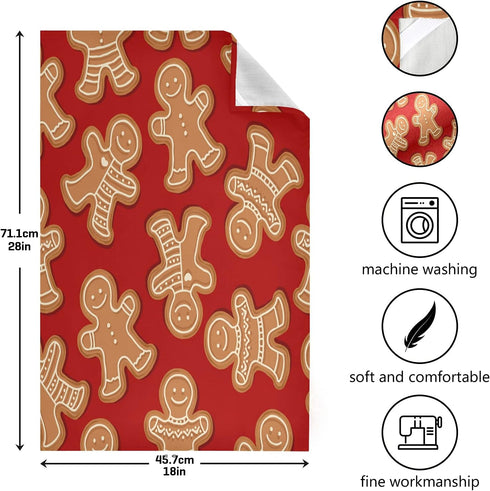ALAZA Christmas Gingerbread Cookies Decorative Kitchen Dish Towels Set of 4,Soft and Absorbent Kitchen Hand Towels Home Cleaning Towels Dishcloths...