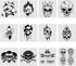 BENECREAT 12PCS Skull Pattern Plastic Drawing Templates, 12x12 Inch Halloween Theme Painting Template Stencil for Scrabooking Card Making, DIY Wal...