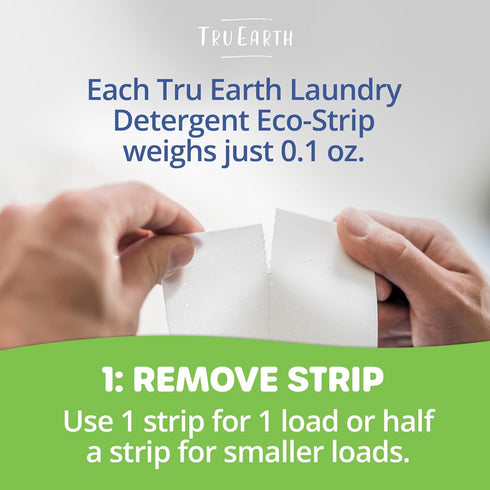 Tru Earth Compact Dry Laundry Detergent Sheets, Unscented - Up to 128 Loads (64 Sheets) - Paraben-Free - Original Eco-Strip Liquidless Laundry Det...