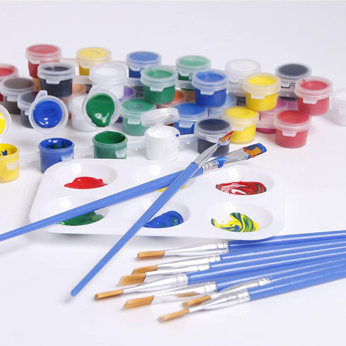 UPINS 60 Pcs 9mm Wide Flat Paint Brushes Set with Nylon Hair, Small Brush Bulk for Detail Painting Short Plastic Handle Acrylic Oil Watercolor Fin...