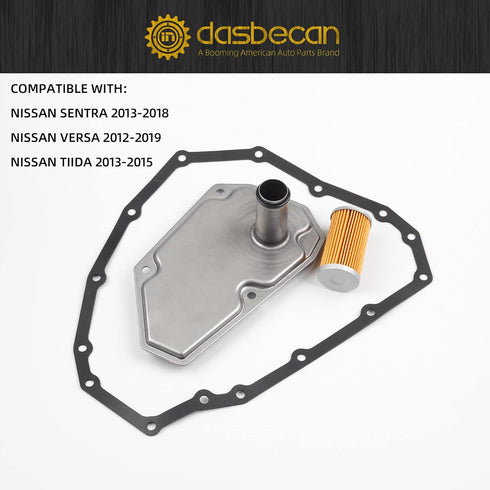 Dasbecan 31728-3JX0A Car Transmission Filter Oil Pan Gasket Set Compatible with Nissan Tiida Versa Sentra Note Suzuki Swift Chevy Spark Replaces# ...